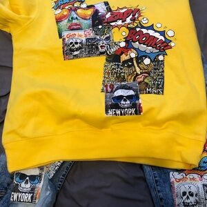 Vibrant Yellow Graphic Kids Shirt